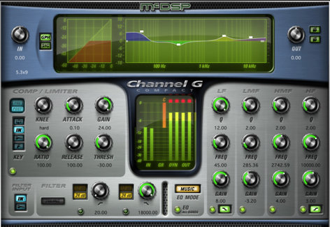 McDSP CHANNEL-G-COMPACT-HD Channel G Compact HD Multi-Function Channel Strip Plugin, AAX DSP/Native/AU/VST Version