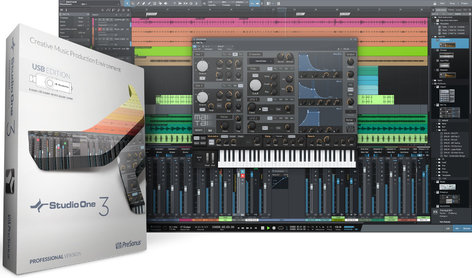 PreSonus Studio One 3 Professional Advanced Digital Audio Workstation - USB Installer, Box & Key Card S1-3-PRO-USB