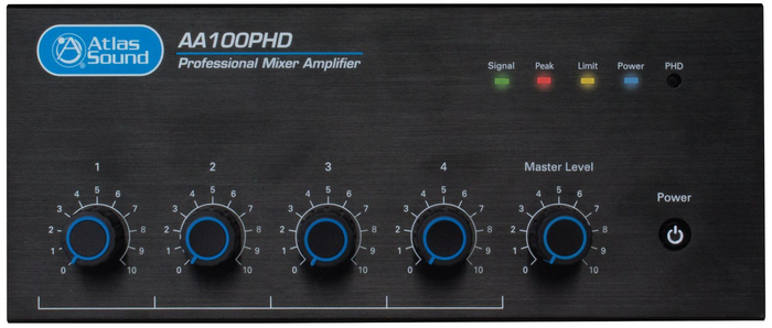 Atlas Sound AA100PHD 4-Input, 100W Mixer Amplifier with Automatic System Test (PHD) AA100PHD