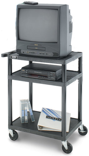 Da-Lite PL9-54R PIXMate PL Series Cart with 24"x32" Top Shelf with 3-Outlet Electrical Assembly 4703E
