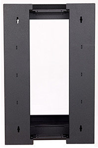 Lowell LWSR-1222 Wall 12 Unit Rack Mount With Swing Open Door And Fixed Rail, 22" Deep, Black