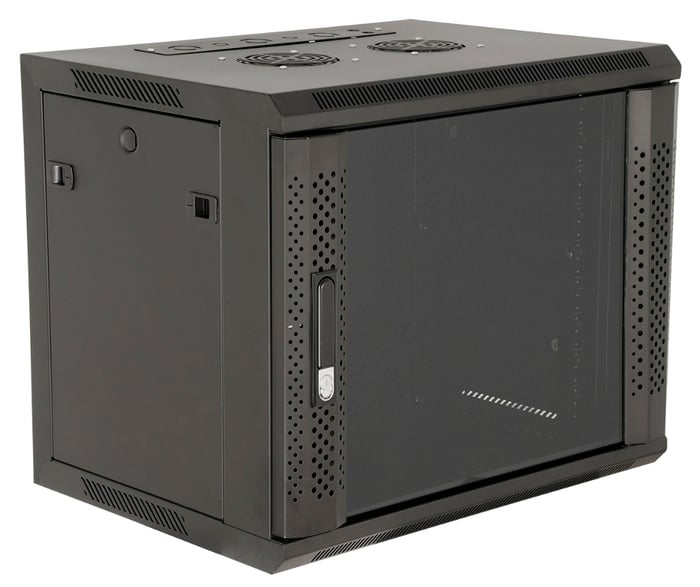 Gator Cases Rackworks GRW1009509 9RU 17"D Fixed Wall Rack with Vented Glass Door GRW1009509