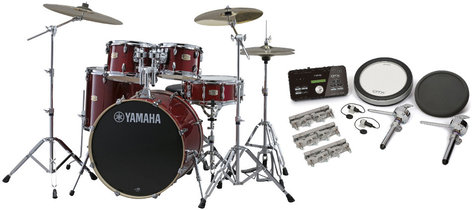 Yamaha SCH2HP587-CR Stage Custom Hybrid Electronic / Acoustic Kit in Cranberry Red SCH2HP587-CR