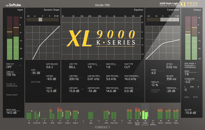 Softube SFT-XL9-1 XL 9000 K For Console 1 SSL Console Emulation Plugin For Console 1 Mixing System