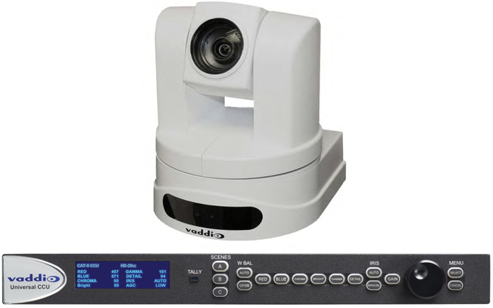 Vaddio ClearVIEW HD-20SE QCCU HD PTZ Camera In Black Or White With Quick Connect CCU