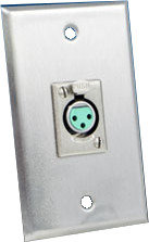 Switchcraft WP1S1P 1 Gang 1 E/EH Connector Hole Wallplate in Stainless Steel WP1S1P