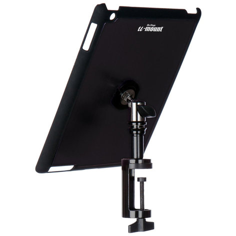 On-Stage Stands TCM9163B Snap-On iPad Cover/Mount for Table Edges with u-mount in Black TCM9163B