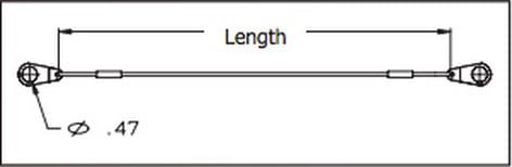 Allen Products/Adaptive Technologies SC-188-96-SS 96" Stainless Steel Wire Rope Safety Cable SC-188-96-SS