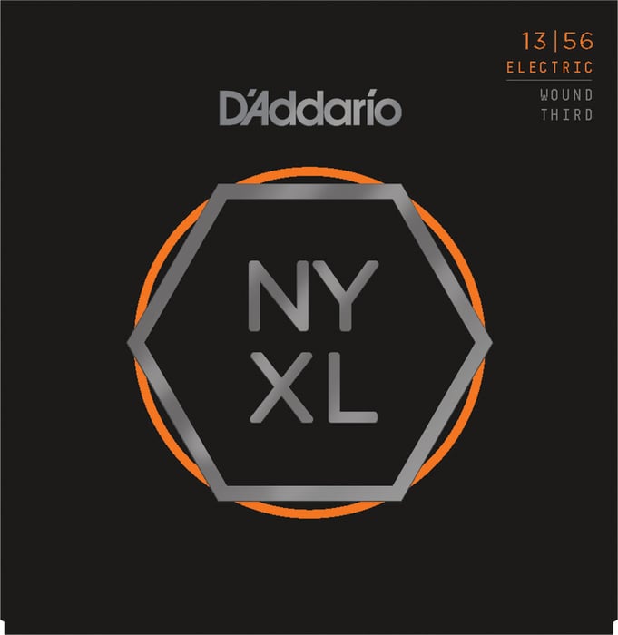 D`Addario NYXL1356W NYXL Series Nickel Wound, Medium Wound 3rd Guitar Strings, 13-56