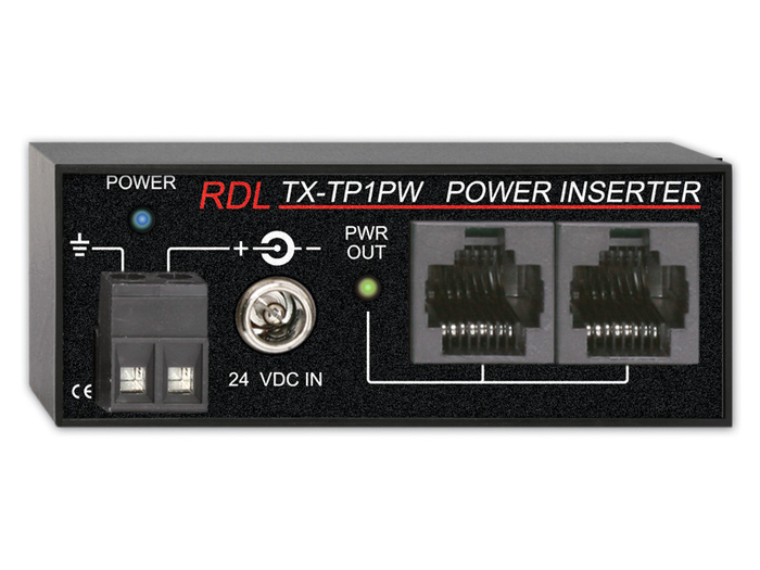 RDL TX-TP1PW Power Inserter, Twisted Pair, 1 Set Of Outputs, Signal Loop-Through