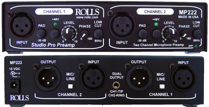 Rolls MP222 Dual-Channel Studio Microphone Preamp MP222
