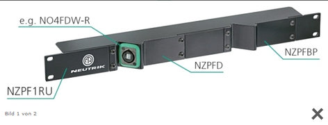 Neutrik NZPF1RU 1RU OpticalCon Rack Panel Frame