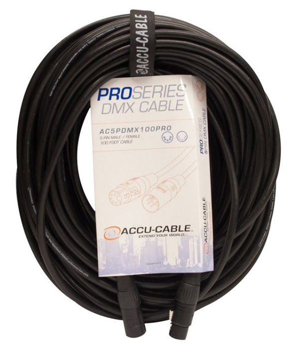 Accu-Cable AC5PDMX100PRO 100 ft Pro Series 5-Pin DMX Cable AC5PDMX100PRO