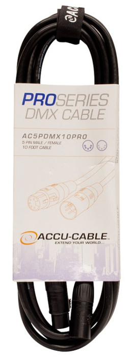 Accu-Cable AC5PDMX10PRO 10' 5-Pin Heavy Duty DMX Cable
