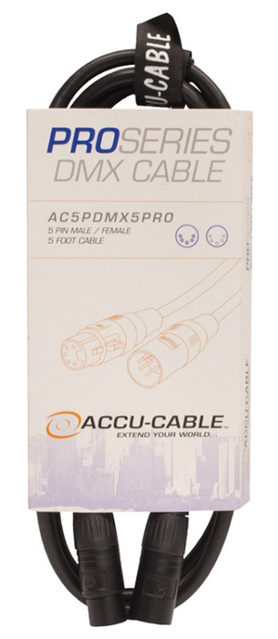 Accu-Cable AC5PDMX5PRO 5' 5-Pin Heavy Duty DMX Cable