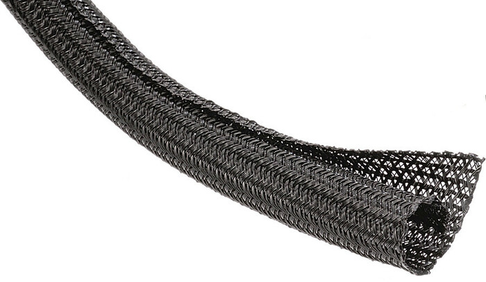 TecNec F6N200BK50 50 ft of 2" TechFlex F6 Flexible Semi-Rigid Wrappable Split-Braided Sleeving F6N200BK50