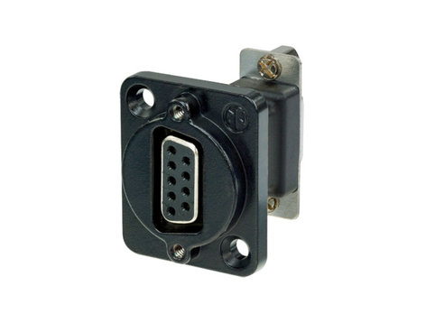 Neutrik NADB9FF-B 9-Pin Female to Female DSUB Feedthrough, Black Housing NADB9FF-B
