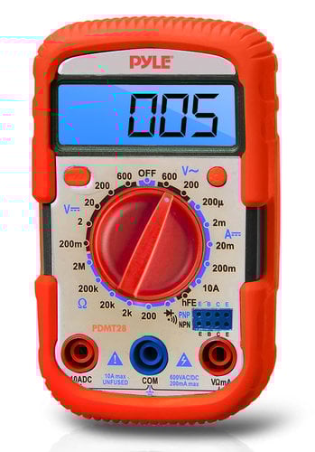 Pyle Pro PDMT28 Digital Multimeter with Protective Rubber Case PDMT28
