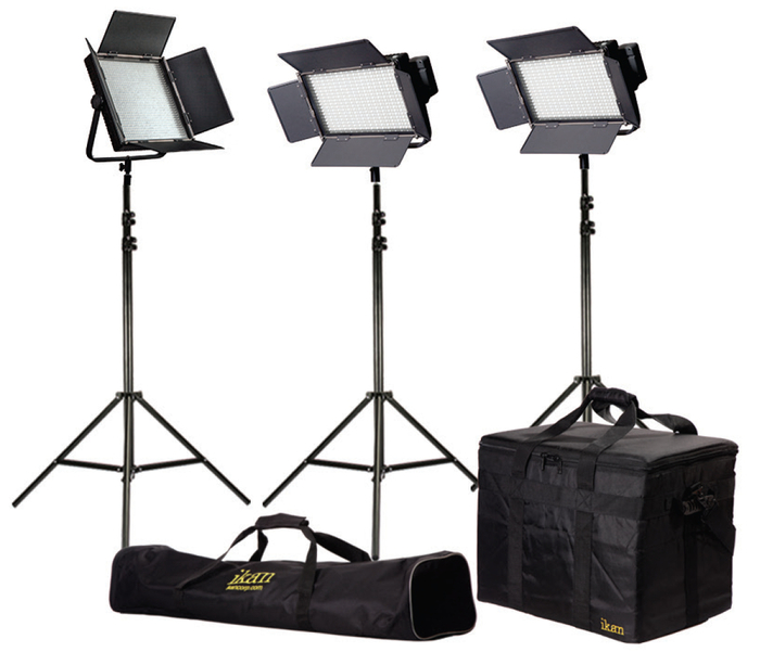 ikan Corporation IFB2511 Featherweight Bi-Color Kit with (1) IFB1024 & (2) IFB576 with AB & V-Mount Plates IFB2511
