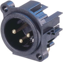 Neutrik NC3MAH 3-pin Male XLR Receptacle, Horizontal PCB Mount NC3MAH