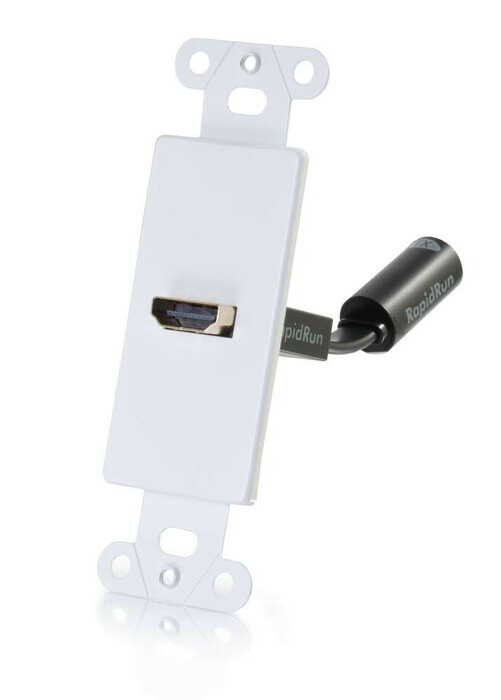 Cables To Go 60150 RapidRun HDMI Decora-Style Wall Plate Transmitter, White 60150