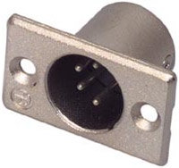 Neutrik NC4MP 4-Pin Male XLR Rectangular Panel Connector, Nickel NC4MP