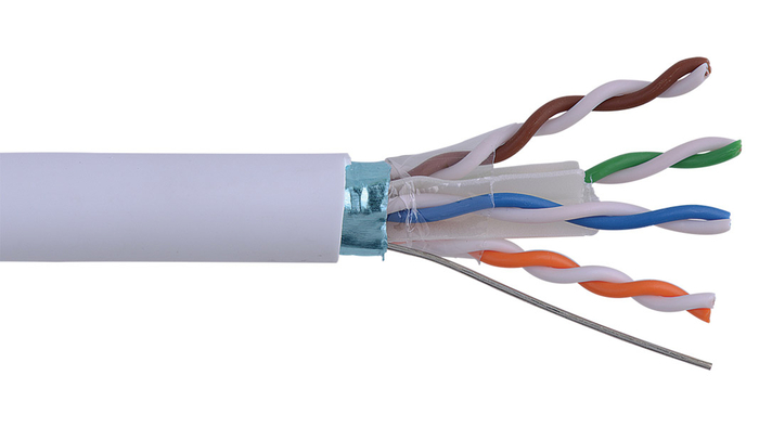 Liberty AV Solutions 24-4P-P-L6SH White Category 6 F/UTP EN Series 23 AWG 4 Pair Shielded Cable Reel 24-4P-L6SH-WHT