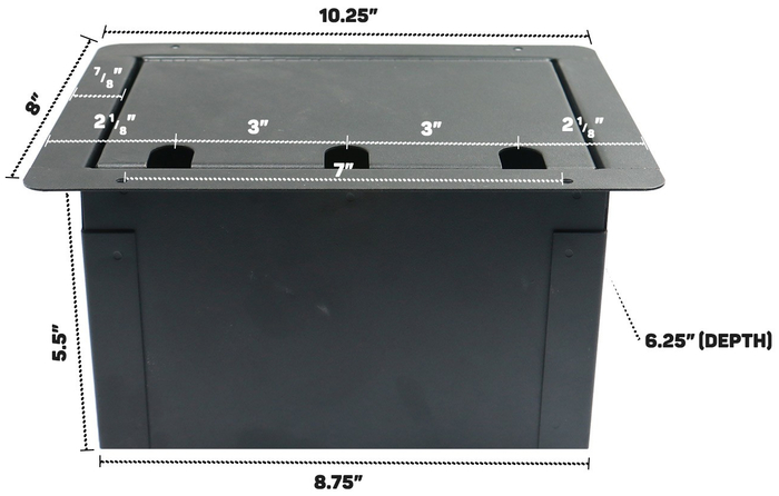 Elite Core FBL6+AC Large Recessed Floor Box With 6xXLRF And 2 AC Connectors