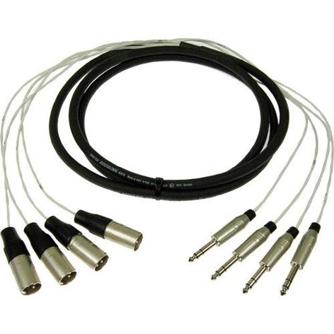 Pro Co MT4BQXM-30 30 ft 4-Channel 1/4" TRS-M Fan to XLR-M Fan Studio Patch Snake MT4BQXM-30
