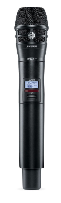 Shure ULXD2/K8B-H50 ULX-D Series Digital Wireless Handheld Transmitter With KSM8 Mic, H50 Band (534-598MHz), Black