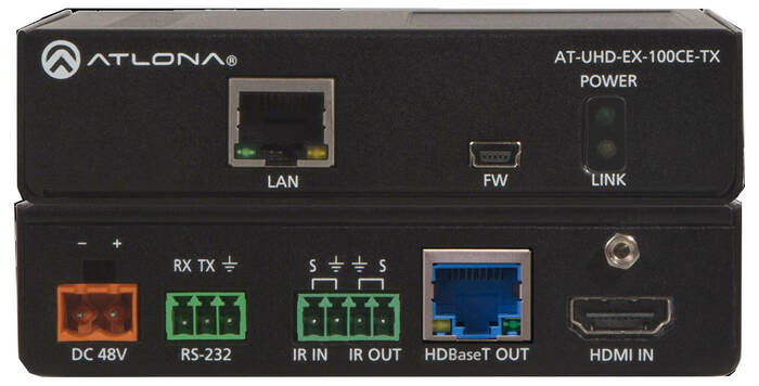 Atlona Technologies 4L/UHD HDBaseT Transmitter/Receiver 328ft (100m) HDBaseT Transmitter/Receiver with Ethernet, Control, and PoE AT-UHD-EX-100CE-KIT
