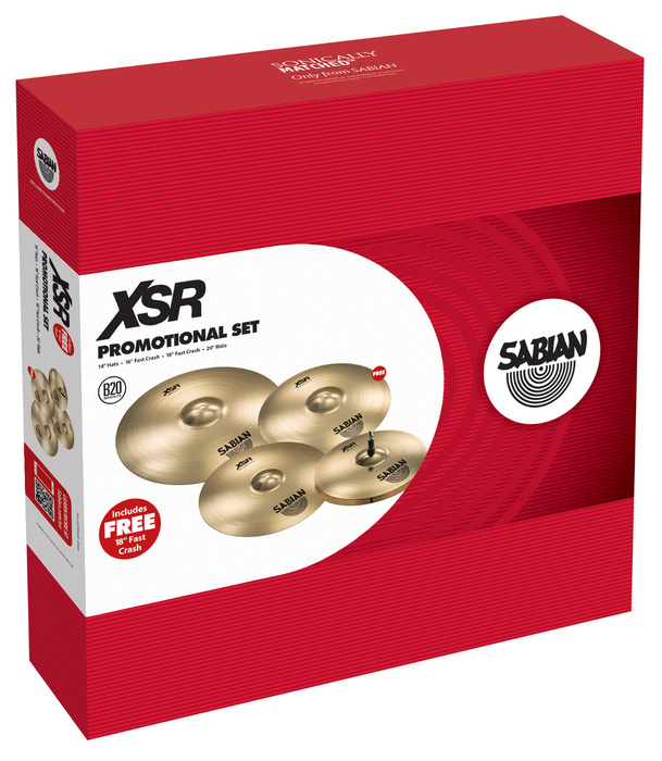 Sabian XSR5005GB XSR Performance Set Cymbal Pack With 14" XSR Hi-Hats, 16" Fast Crash, 20" Ride