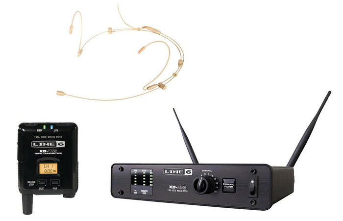 Line 6 Digital Wireless Microphone XD-V55HS-TAN With Bodypack Transmitter and Headset,Tan XD-V55HS-TAN