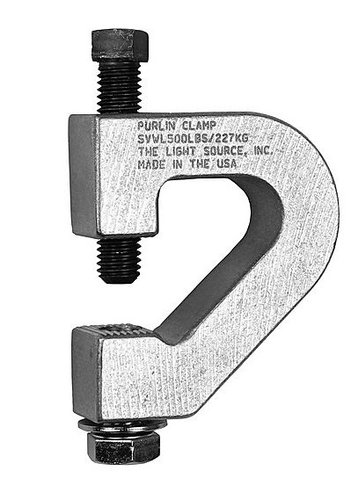 The Light Source Purlin Clamp 1/2 Fasteners Black PCB1/2