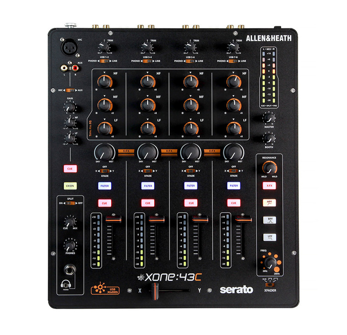 Xone XONE-43C 4+1 Channel DJ Mixer With Soundcard, Serato DJ Club Kit, USB