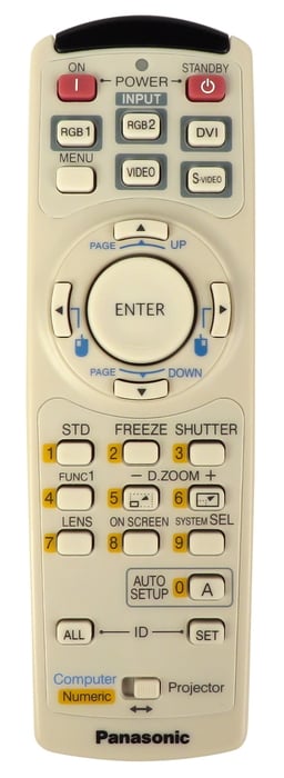 Panasonic N2QAYA000005 Remote For PTD3500 And PTDW5000U