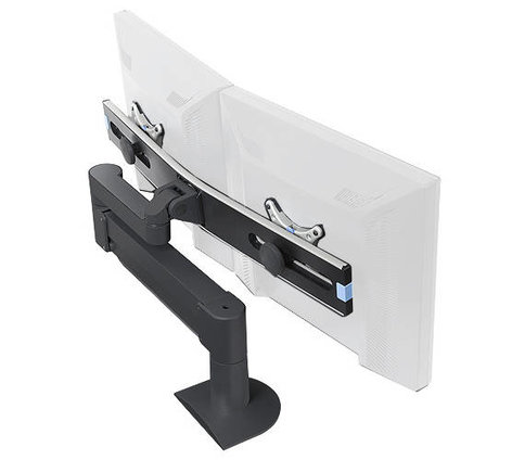 Argosy Consoles WING Dual Monitor Arm Black Monitor Arm for Monitors 3.5 - 13.5 lb ea MONITOR-ARM-DS-D1W-B