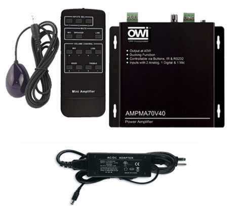 OWI Incorporated AMPMA70V40 Power Amplifier, 40W, 70V Or 100V AMPMA70V40