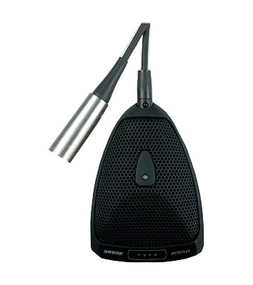 Shure MX392BE/C Microflex Cardioid Boundary Mic With Programmable Switch And Bottom Exit