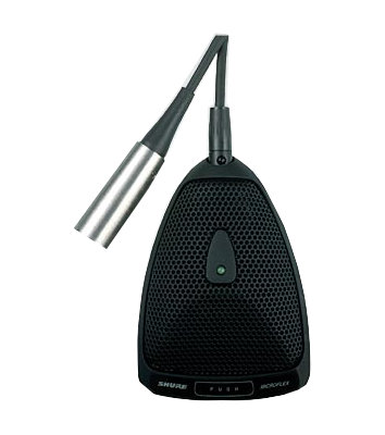 Shure MX392BE/O Microflex Omni Boundary Mic With Programmable Switch And Bottom Exit