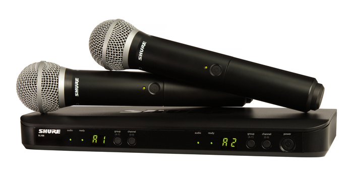 Shure BLX288/PG58-H10 Dual-Channel Wireless System With 2 PG58 Handheld Mics, H10 Band