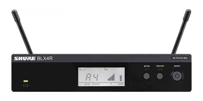 Shure BLX4R-H10 Wireless Rackmount Receiver, With 542 - 572 MHz BLX4R-H10