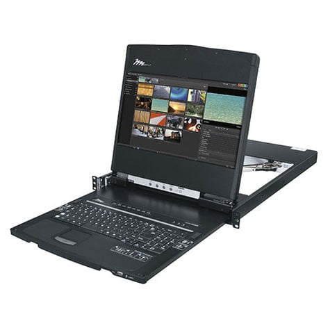 Middle Atlantic RM-KB-LCD17KVMHD 1SP Rackmount Console With 17" HD Display, Keyboard, Touchpad And 8 Port KVM