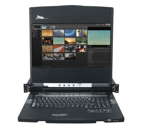 Middle Atlantic RM-KB-LCD17KVMHD 1SP Rackmount Console With 17" HD Display, Keyboard, Touchpad And 8 Port KVM