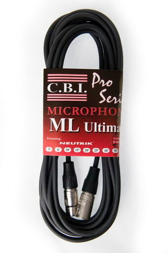 Caldwell Bennett MLU-20 20ft 20 AWG Braided Shield Microphone Cable With Neutrik XLRs