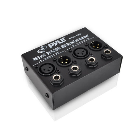 Pyle Pro PHE400 Hum And Noise Eliminator, 2-Channel Box With XLR Jacks PHE400