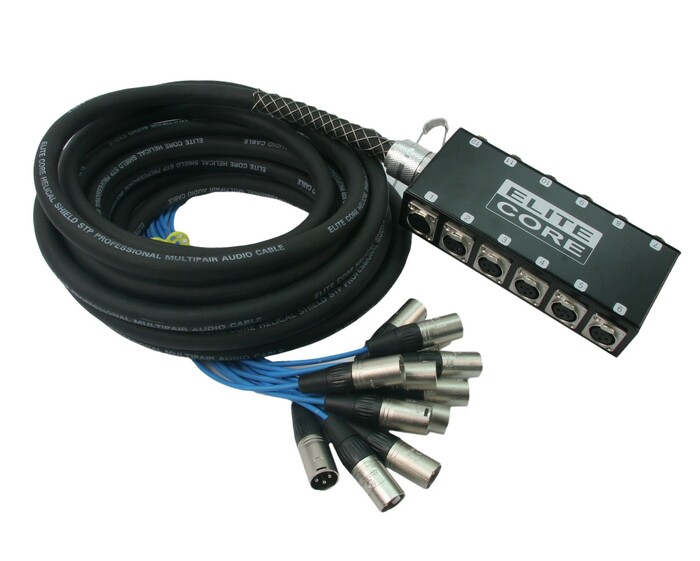 Elite Core Audio PS12030 30 ft 12-Channel Fan to Box Stage Snake with No Returns PS12030