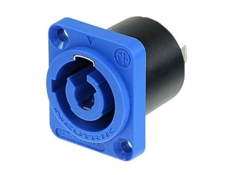 Neutrik NAC3MPA-1-WOT Powercon Panel-Mount Receptacle Input W/O Insulation Divider, Blue