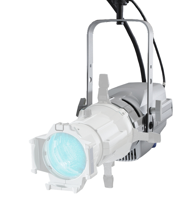 ETC ColorSource Spot Deep Blue RGBL LED Ellipsoidal Light Engine With Powercon To Stage Pin Cable, White