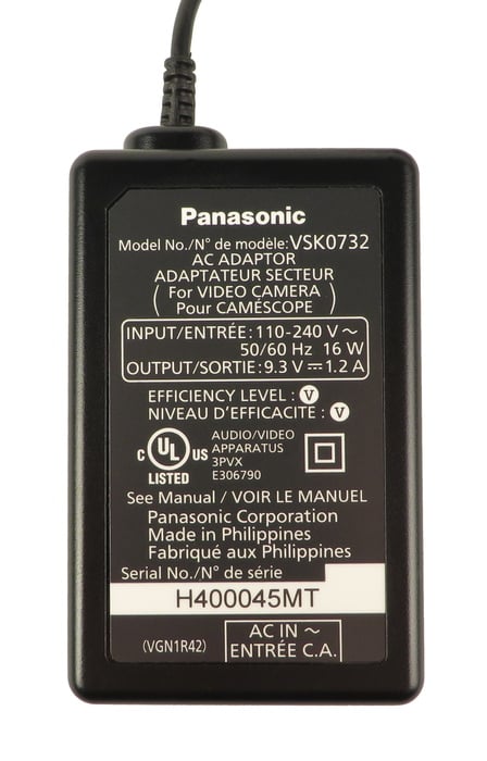 Panasonic VSK0732 AC Adaptor For AG-AC8PJ (Without Cord)